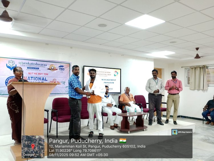 Disaster Management Training Programme was organized by Sri Sathya Sai Seva Organisations on 8th November 2025